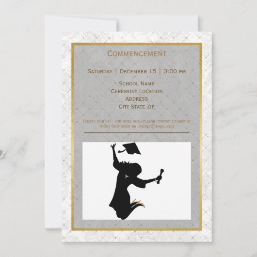 Elegant Gold Pet Foto Afstuderen Aankondiging (Achterkant)