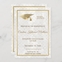 Elegant Gold Pet Foto Afstuderen Aankondiging