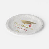 Elegant Gold Pet Red Gefeliciteerd Afstuderen Papieren Bordje (Gekanteld)