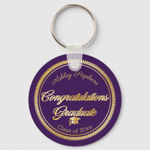 Elegant Gold   Pet van Paars Afstudeerder van 2023 Sleutelhanger