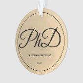 Elegant Gold PhD Afstuderen Naam jaar Ornament (voorkant)