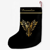 Elegant Gold Phoenix stijgt uit assen personalisee Kleine Kerstsok (Achterkant)