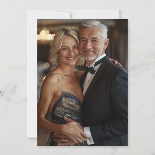 Elegant Gold Photo 50th Wedding Jubileum Kaart (Achterkant)