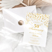 Elegant Gold Photo 50th Wedding Jubileum Kaart