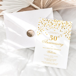 Elegant Gold Photo 50th Wedding Jubileum Kaart