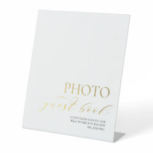 Elegant Gold Photo Guest Book Wedding
