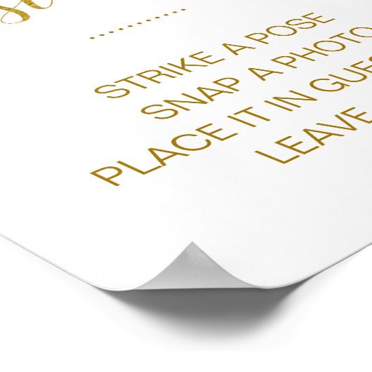 Elegant Gold Photo Guest Book WeduwSign Poster (Hoek)