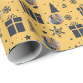 Elegant Gold Photo Holiday Kerstmis Cadeaupapier (Rol Hoek)