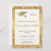 Elegant Gold Photo Hummingbird Glam Afstuderen Aankondiging (Voorkant)