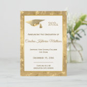 Elegant Gold Photo Hummingbird Glam Afstuderen Aankondiging (Staand voorkant)