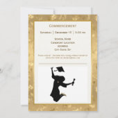 Elegant Gold Photo Hummingbird Glam Afstuderen Aankondiging (Achterkant)