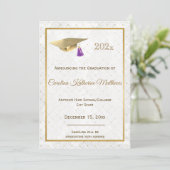 Elegant Gold Photo Pet Paars Afstuderen Aankondiging (Staand voorkant)