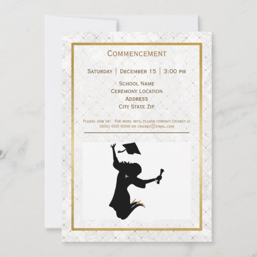 Elegant Gold Photo Pet Paars Afstuderen Aankondiging (Achterkant)