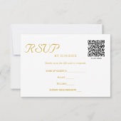 Elegant Gold Photo QR Code Weduwantwoord RSVP Kaartje (Achterkant)