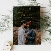 Elegant Gold Photo Save the Date Folie Uitnodiging