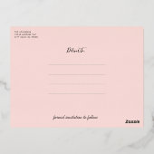 Elegant Gold Photo Save the Date Folie Uitnodiging Briefkaart (Achterkant)