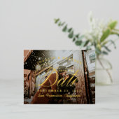 Elegant Gold Photo Save the Date Folie Uitnodiging Briefkaart (Staand Voorkant)