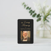 Elegant Gold Photo Sympathie Funeral Prayer-kaarte Visitekaartje (Staand voorkant)
