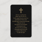 Elegant Gold Photo Sympathie Funeral Prayer-kaarte Visitekaartje (Achterkant)