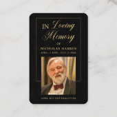 Elegant Gold Photo Sympathie Funeral Prayer-kaarte Visitekaartje (Voorkant)