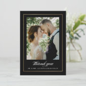 Elegant Gold Photo Weddenschap Hartelijk dank Bedankkaart (Staand voorkant)