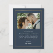 Elegant Gold Photo Wedding Bedankkaart (Achterkant)