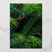 Elegant Gold Pine Red Bow-kerstfoto Folie Feestdagenkaart (Achterkant)
