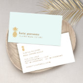 Elegant Gold Pineappel Pastel BLue Visitekaartje