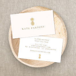 Elegant Gold Pineappel Pastel Roze Visitekaartje