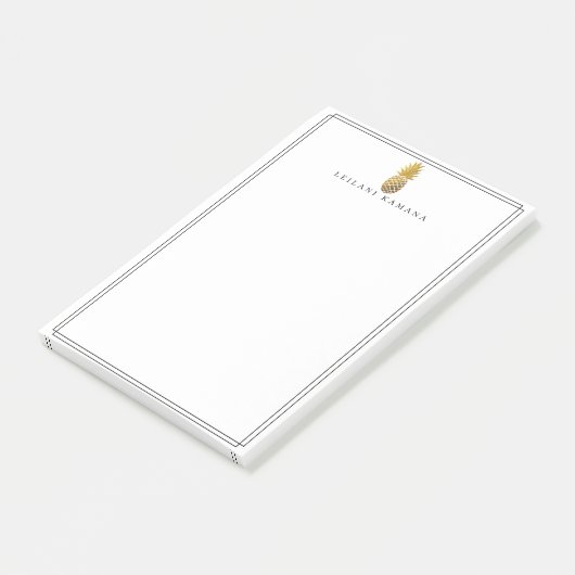 Elegant Gold Pineappel Post-it® Notes (Schuin)