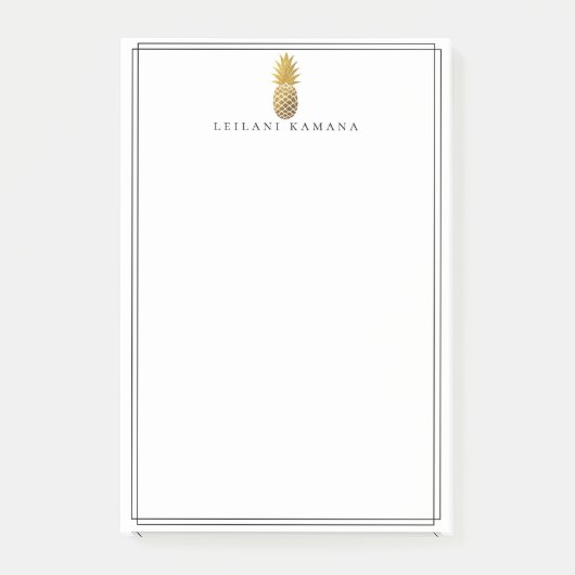 Elegant Gold Pineappel Post-it® Notes (Voorkant)