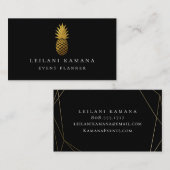 Elegant Gold Pineappel Visitekaartje (Voorkant / Achterkant)