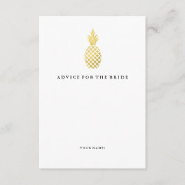 Elegant Gold Pineapple Advice voor de Bride Advieskaart
