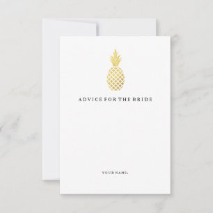 Elegant Gold Pineapple Advice voor de Bride Advieskaart