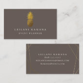 Elegant Gold Pineapple Granite Brown Visitekaartje (Voorkant / Achterkant)