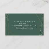 Elegant Gold Pineapple Hunter Green Visitekaartje (Achterkant)
