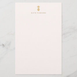 Elegant Gold Pineapple-laptopkaart Briefpapier