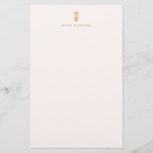 Elegant Gold Pineapple-laptopkaart Briefpapier
