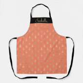 Elegant Gold Pineapple Patroon op maat Schort (Voorkant)