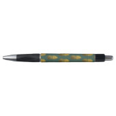 Elegant Gold Pineapple Pattern Green Pen (Voorkant)