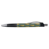 Elegant Gold Pineapple Pattern Green Pen (Bovenkant)