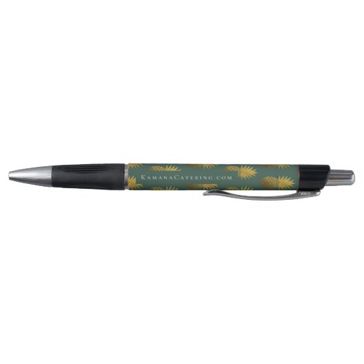 Elegant Gold Pineapple Pattern Green Pen (Bodem)