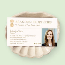 Elegant Gold Pineapple Real Estate Agent Photo BU