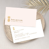 Elegant Gold Pineapple Roze Visitekaartje