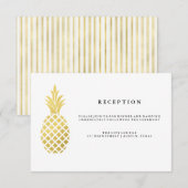 Elegant Gold Pineapple Weddenschappen Receptie Informatiekaartje (Voorkant / Achterkant)