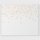 Elegant Gold Pink Dot Confetti Cadeaupapier (Vlak)