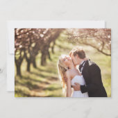 Elegant Gold Pink Floral Script Weduwgegevens Kaart (Achterkant)