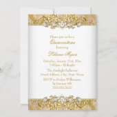 Elegant Gold Pink  Glamor Quinceanera Kaart (Achterkant)