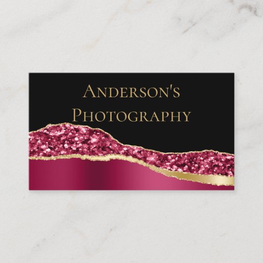 Elegant Gold Pink Glitter Visitekaartje (Voorkant)