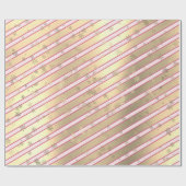 Elegant Gold Pink-kerstboomschilderpatroon Cadeaupapier (Vlak)